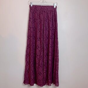 Elan Floral Lace Wide Leg Palazzo Pants NEW!